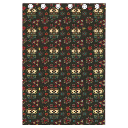 Cute Boho Owl Pattern Print Curtain