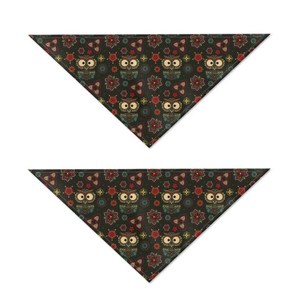 Cute Boho Owl Pattern Print Dog Bandana