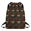 Cute Boho Owl Pattern Print Drawstring Backpack