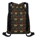 Cute Boho Owl Pattern Print Drawstring Backpack