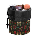 Cute Boho Owl Pattern Print Drawstring Makeup Bag