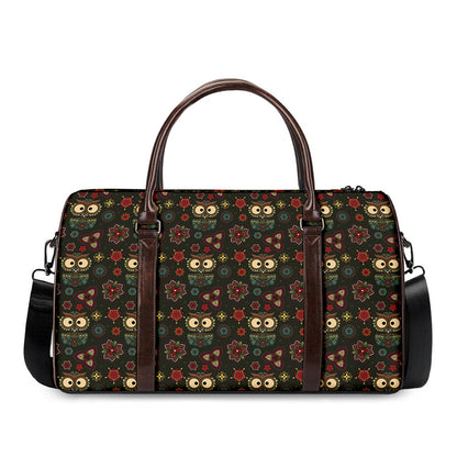Cute Boho Owl Pattern Print Duffle Bag