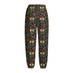 Cute Boho Owl Pattern Print Fleece Lined Knit Pants