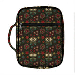 Cute Boho Owl Pattern Print Front Pocket Bible Bag