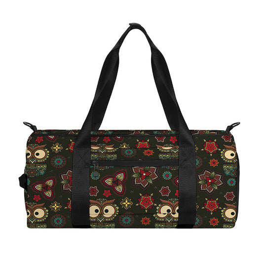 Cute Boho Owl Pattern Print Gym Bag