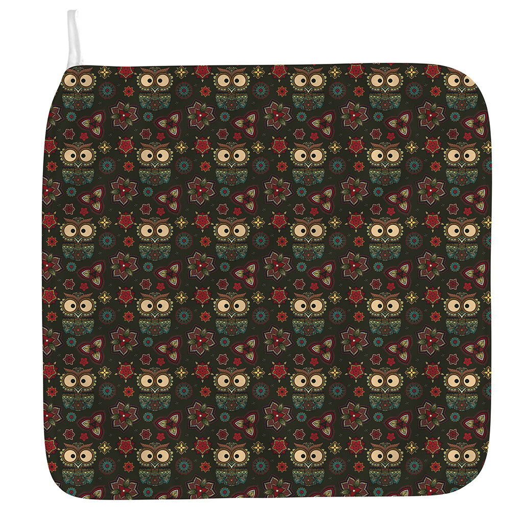 Cute Boho Owl Pattern Print Hand Towel