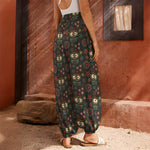 Cute Boho Owl Pattern Print Harem Pants