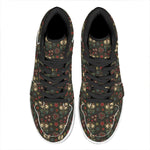 Cute Boho Owl Pattern Print High Top Leather Sneakers