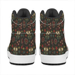 Cute Boho Owl Pattern Print High Top Leather Sneakers