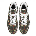 Cute Boho Owl Pattern Print High Top Leather Sneakers