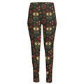 Cute Boho Owl Pattern Print High-Waisted Pocket Leggings