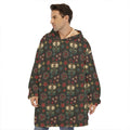 Cute Boho Owl Pattern Print Hoodie Blanket