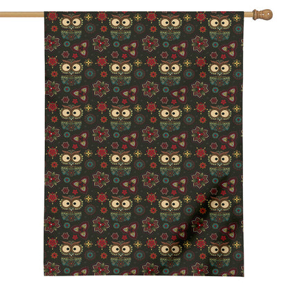 Cute Boho Owl Pattern Print House Flag