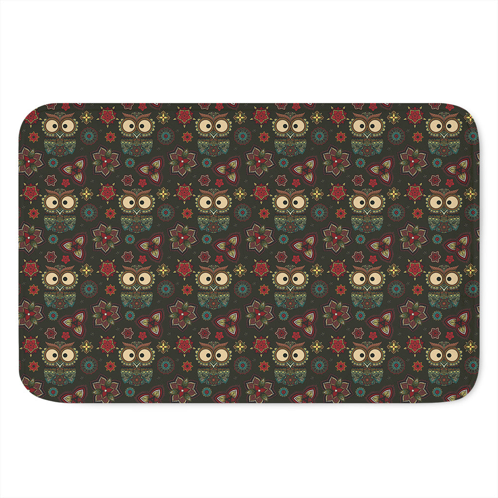 Cute Boho Owl Pattern Print Indoor Door Mat