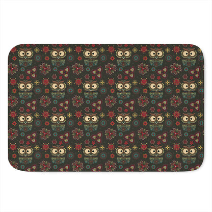Cute Boho Owl Pattern Print Indoor Door Mat
