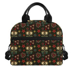Cute Boho Owl Pattern Print Insulated Lunch Bag