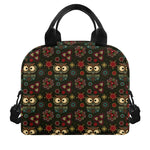 Cute Boho Owl Pattern Print Insulated Lunch Bag