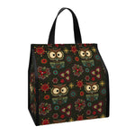 Cute Boho Owl Pattern Print Insulated Lunch Tote