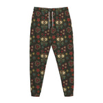 Cute Boho Owl Pattern Print Jogger Pants