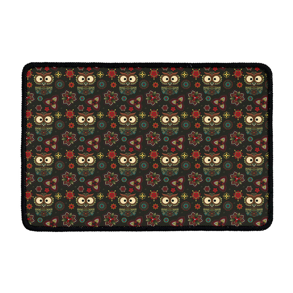 Cute Boho Owl Pattern Print Kitchen Mat