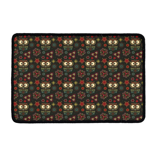 Cute Boho Owl Pattern Print Kitchen Mat