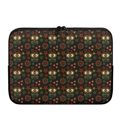 Cute Boho Owl Pattern Print Laptop Sleeve