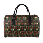 Cute Boho Owl Pattern Print Leather Duffle Bag