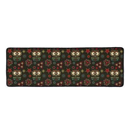 Cute Boho Owl Pattern Print Long Kitchen Mat