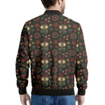 Cute Boho Owl Pattern Print Men's Bomber Jacket