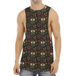 Cute Boho Owl Pattern Print Men's Muscle Tank Top