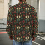 Cute Boho Owl Pattern Print Men's Shirt Jacket