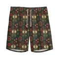 Cute Boho Owl Pattern Print Men's Athletic Shorts