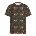 Cute Boho Owl Pattern Print Men's Athletic T-Shirt