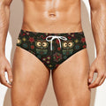 Cute Boho Owl Pattern Print Men's Swim Briefs