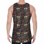 Cute Boho Owl Pattern Print Men's Velvet Tank Top