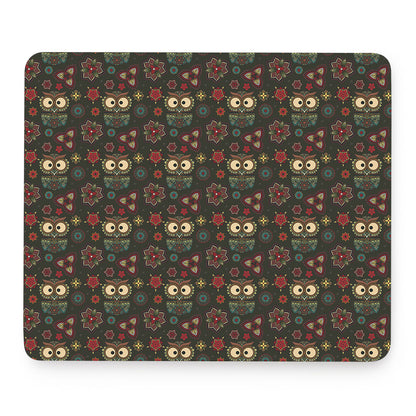 Cute Boho Owl Pattern Print Mouse Pad