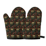 Cute Boho Owl Pattern Print Oven Mitts