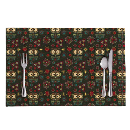 Cute Boho Owl Pattern Print Placemat