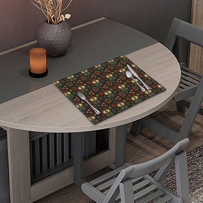 Cute Boho Owl Pattern Print Placemat