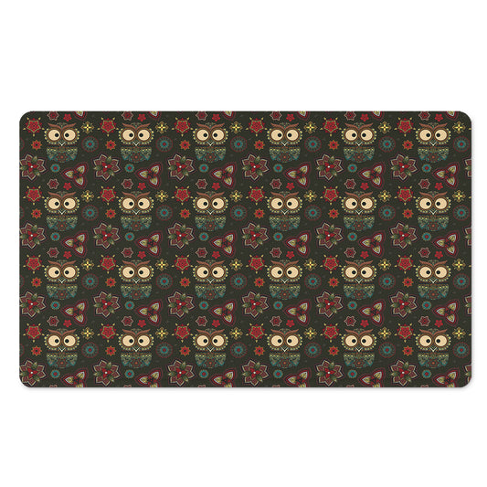 Cute Boho Owl Pattern Print Polyester Doormat