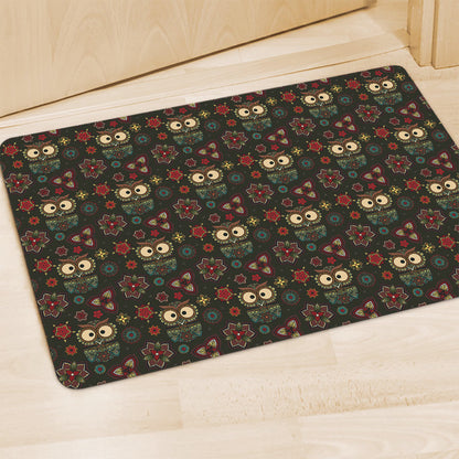 Cute Boho Owl Pattern Print Polyester Doormat