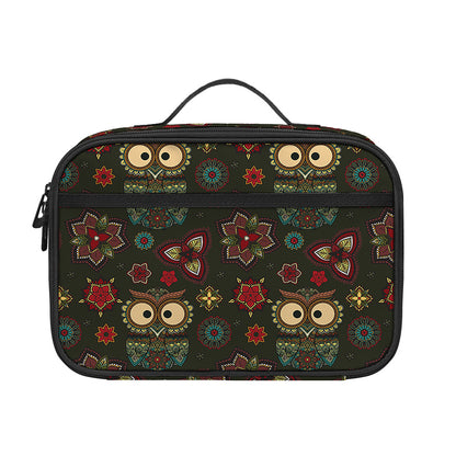 Cute Boho Owl Pattern Print Portable Lunch Bag