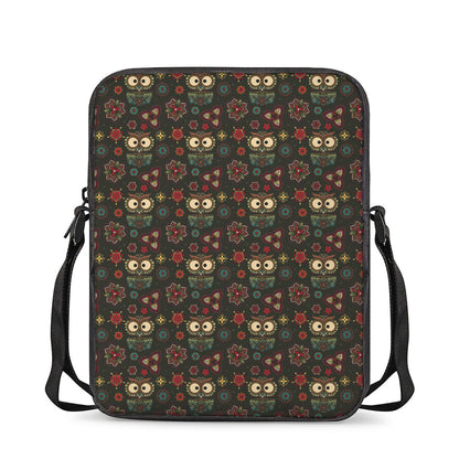 Cute Boho Owl Pattern Print Rectangular Crossbody Bag