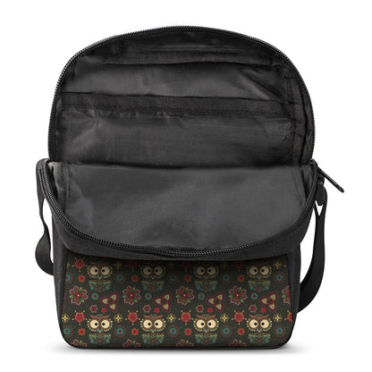 Cute Boho Owl Pattern Print Rectangular Crossbody Bag