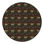 Cute Boho Owl Pattern Print Round Floor Mat