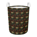 Cute Boho Owl Pattern Print Round Laundry Basket