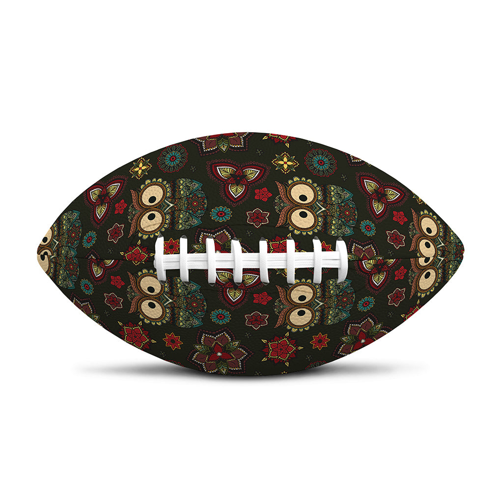 Cute Boho Owl Pattern Print Rugby Ball