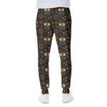 Cute Boho Owl Pattern Print Scuba Joggers