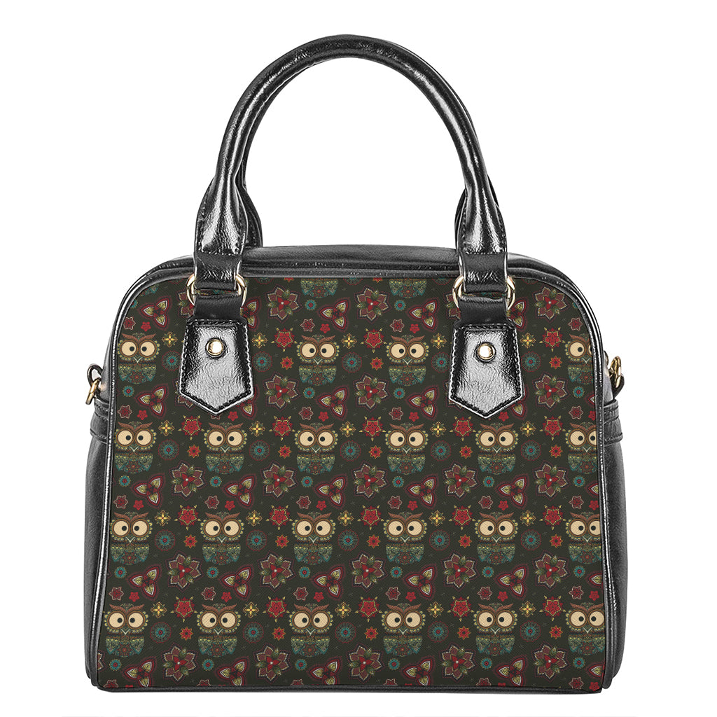 Cute Boho Owl Pattern Print Shoulder Handbag