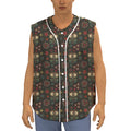 Cute Boho Owl Pattern Print Sleeveless Baseball Jersey
